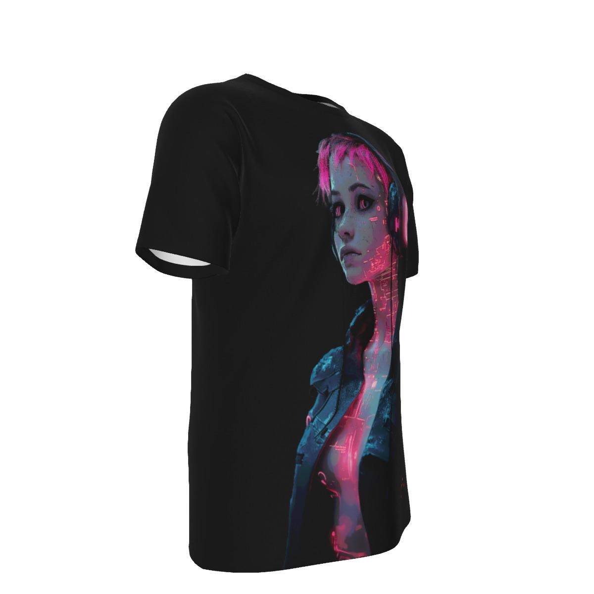 Cyberpunk Girl T-Shirt - Rave Techno Apparel - Berlin Unisex Tee - Underground Clubbing Shirt - Headphones Design