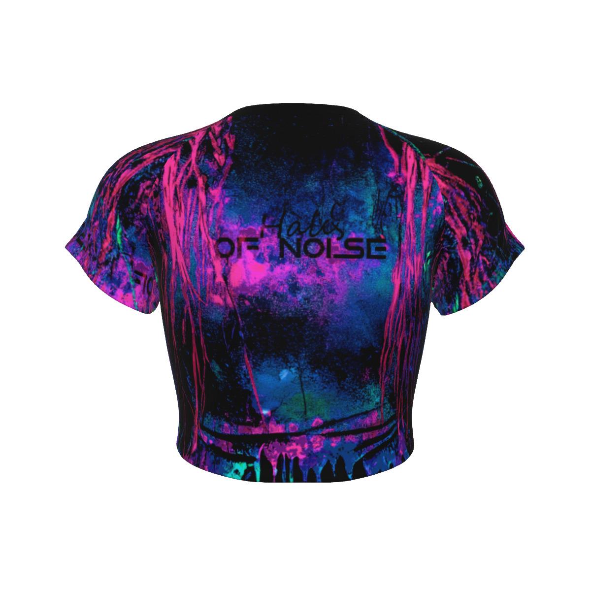 Neon Rave Raglan Crop Top - Cropped T-Shirt for Festivals - Party Shirt - Dance Wear - Rave Fashion