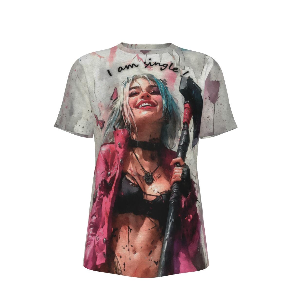 Colorful Psycho T-Shirt - Crazy Girl Axe Shirt - Fun Women's Tee - Unisex 100% Cotton - Graphic Tee Gift