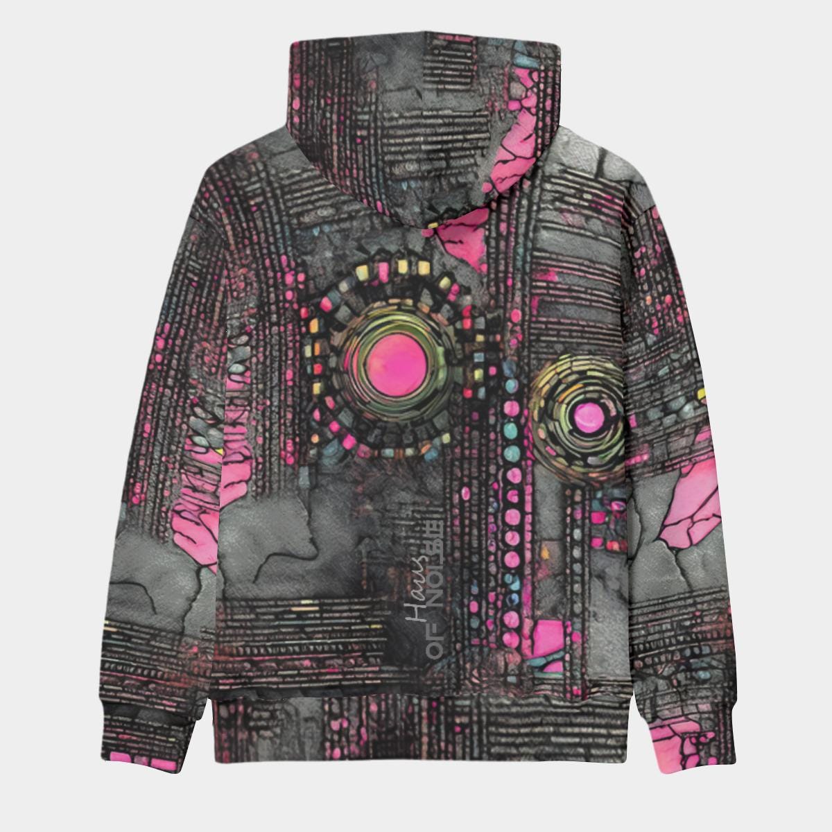Unisex Pullover Hoodie, Cyberpunk Rave Fashion, Psychedelic Festival Wear, Next Gen Hoodie, Chaos Inspired Design