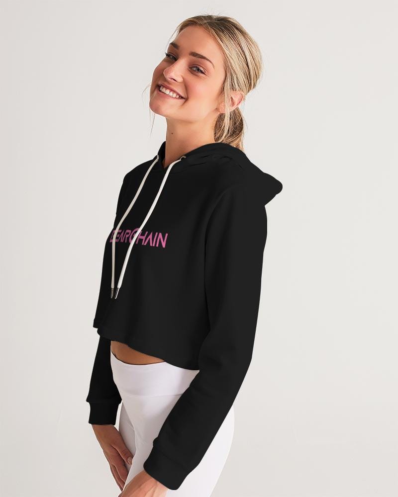 BEARGHAIN Pink Cropped Hoodie, Women's Techno Streetwear, Berlin Rave Clubwear, Festival Outfit, DJ Apparel