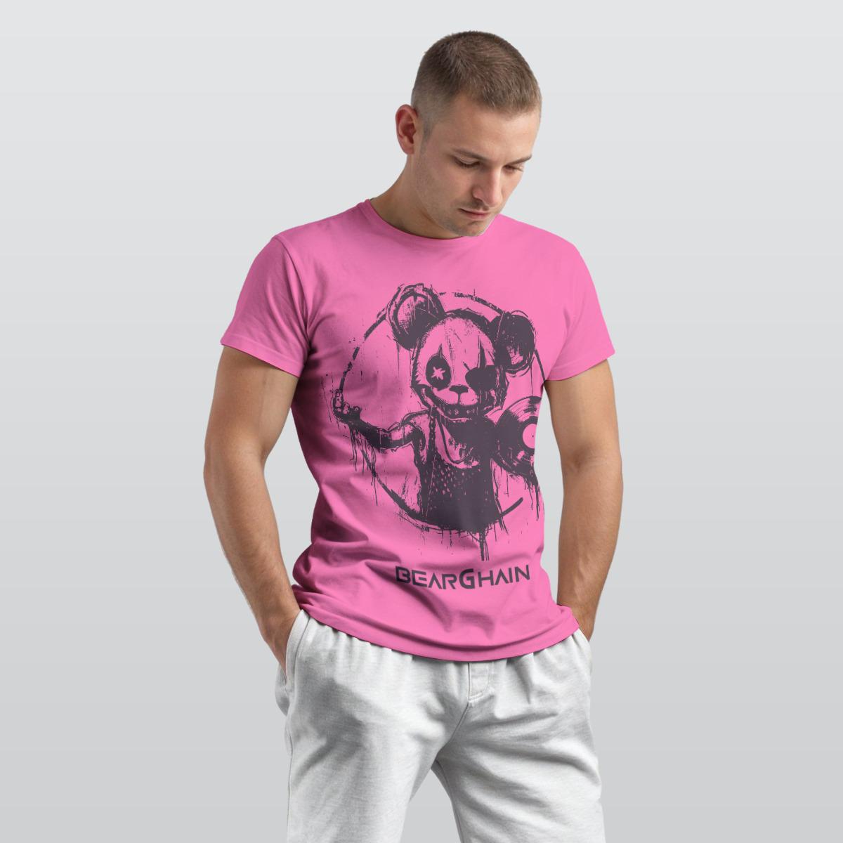 BEARGHAIN Berlin Techno T-Shirt, Unisex Cotton Clubwear, Rave Fashion, Underground Music Tee, Minimalist DJ Shirt - PINK