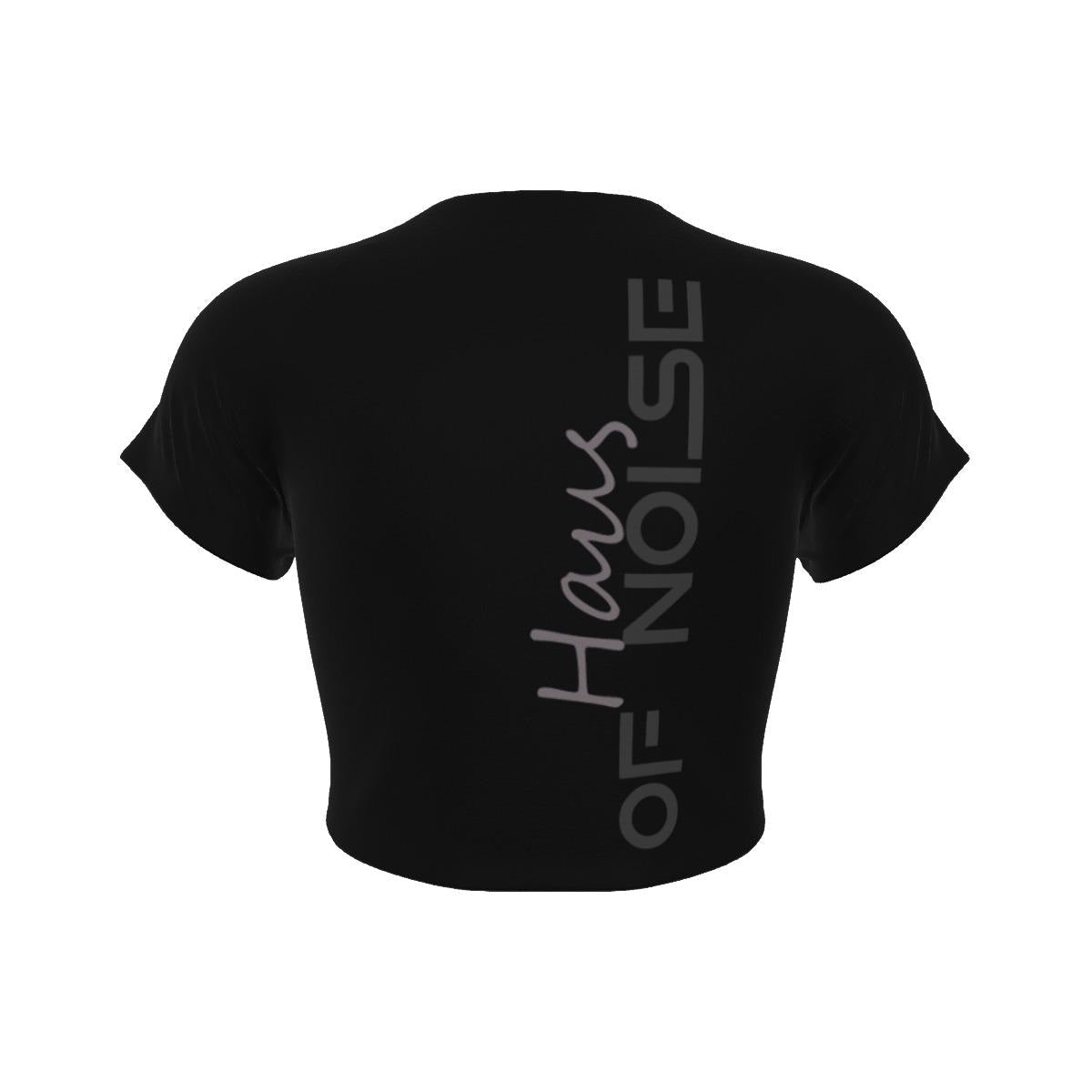 Techno Cat Cropped Raglan Shirt - DJ Design Tee - Music Festival Clothing - DJ Gift - Cat Lover T-Shirt