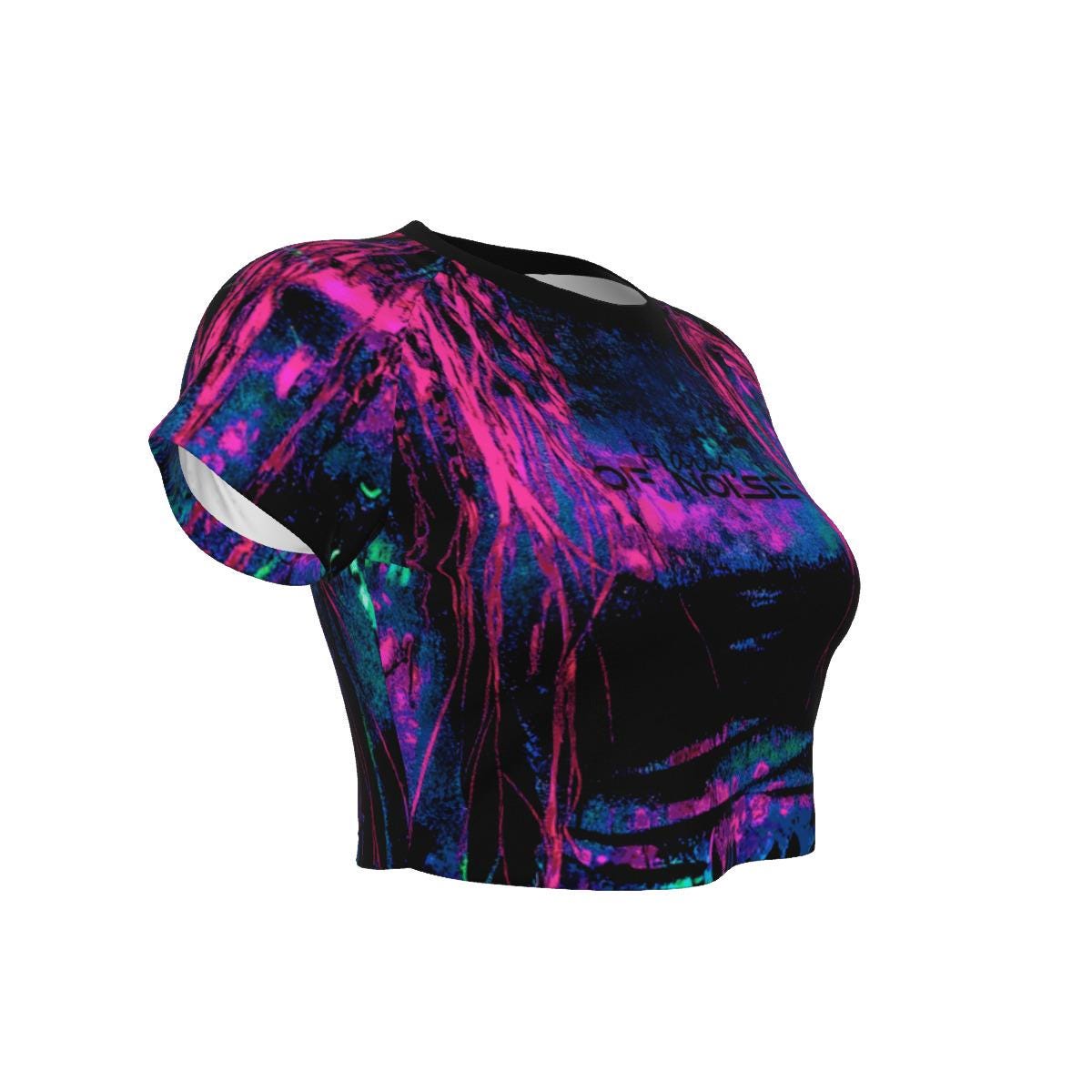 Neon Rave Raglan Crop Top - Cropped T-Shirt for Festivals - Party Shirt - Dance Wear - Rave Fashion