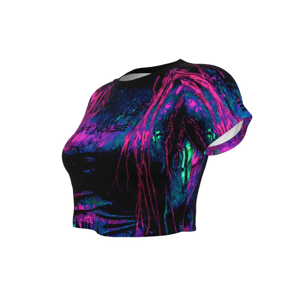 Neon Rave Raglan Crop Top - Cropped T-Shirt for Festivals - Party Shirt - Dance Wear - Rave Fashion