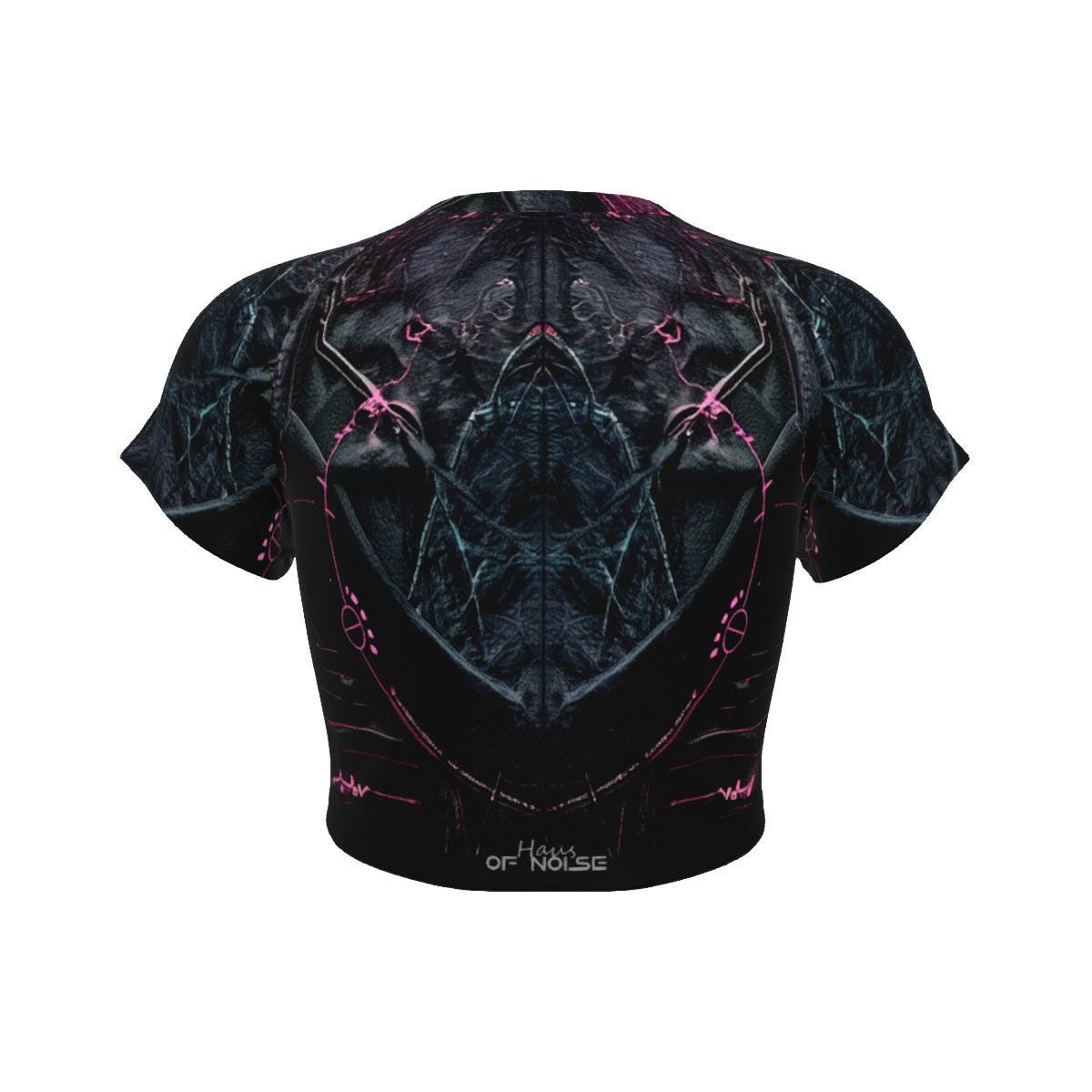 Futuristic Suit Cyberpunk – Futuristic Ocean-Inspired Techwear, Cyber Streetwear, Aesthetic Vaporwave Tee Women's Raglan Cropped T-shirt