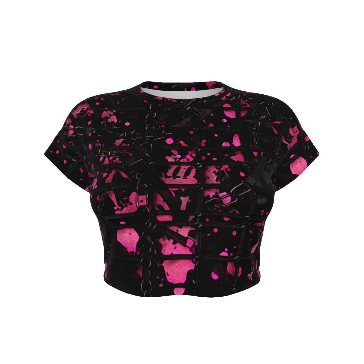 Cropped Raglan T-Shirt - Ravekink Style - Techno Clubwear - Underground Club - Rave Fashion Top - Party Wear