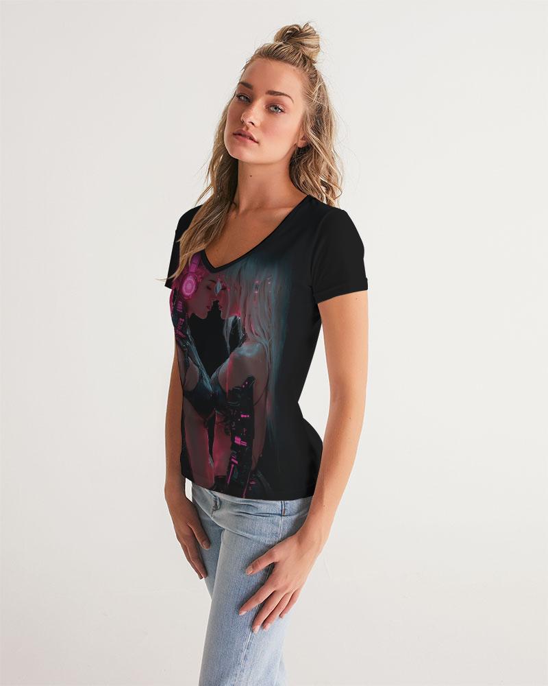 Women's Rave T-shirt, Ravekink , Cyberpunk kiss Graphics Tee, Steampunk Style, Chaotic Design, Festival T-Shirt, Burning Man Outfit
