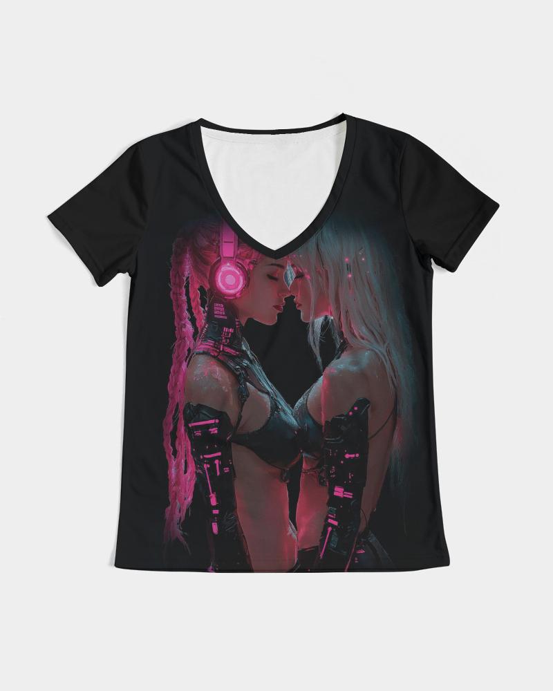Women's Rave T-shirt, Ravekink , Cyberpunk kiss Graphics Tee, Steampunk Style, Chaotic Design, Festival T-Shirt, Burning Man Outfit