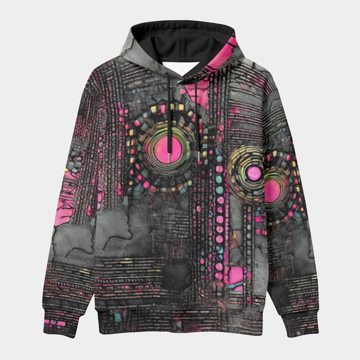 Unisex Pullover Hoodie, Cyberpunk Rave Fashion, Psychedelic Festival Wear, Next Gen Hoodie, Chaos Inspired Design