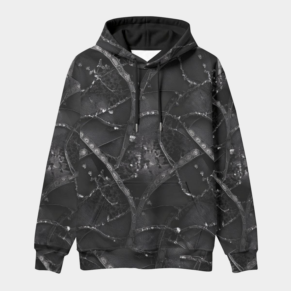 Unisex Pullover Hoodie, Dark Cyberpunk Rave Fashion, Psychedelic Festival Wear, Next Gen Hoodie, Chaos Inspired Design