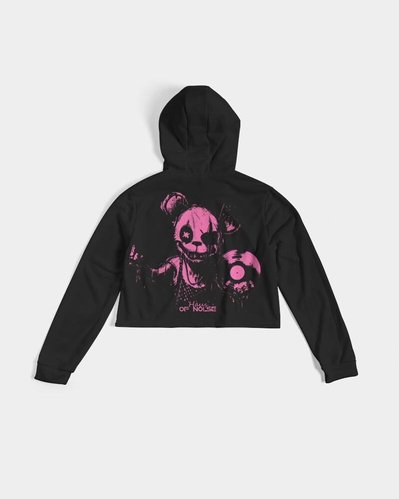 BEARGHAIN Pink Cropped Hoodie, Women's Techno Streetwear, Berlin Rave Clubwear, Festival Outfit, DJ Apparel