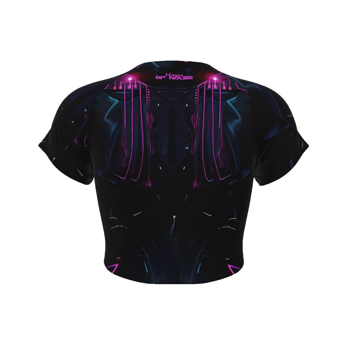 Neon Abyss Cyberpunk – Futuristic Ocean-Inspired Techwear, Cyber Streetwear, Aesthetic Vaporwave Tee Women's Raglan Cropped T-shirt