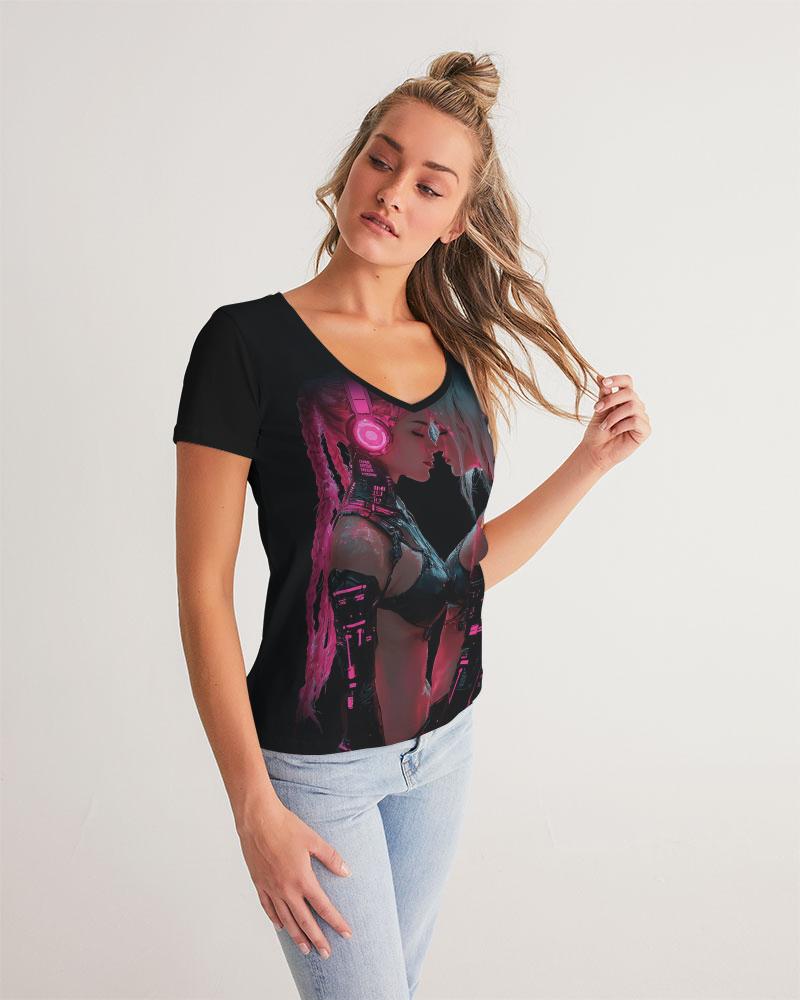 Women's Rave T-shirt, Ravekink , Cyberpunk kiss Graphics Tee, Steampunk Style, Chaotic Design, Festival T-Shirt, Burning Man Outfit
