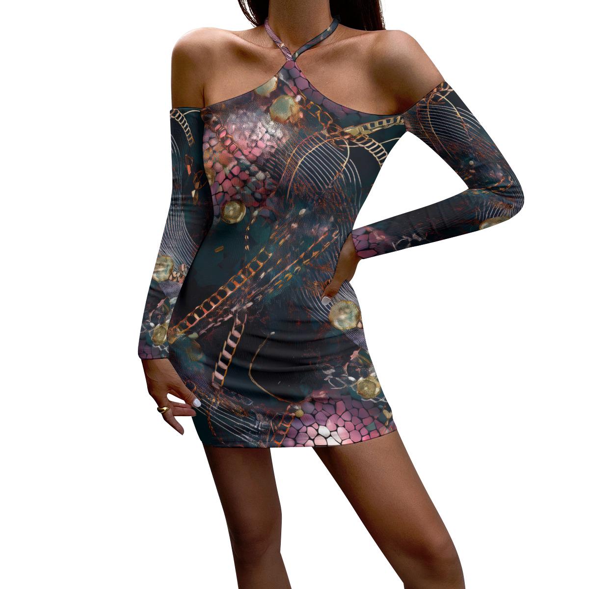 Women's Halter Lace-Up Dress -Dance Dress -Spring Fashion - Party Outfit Day Dress - Festival outfit